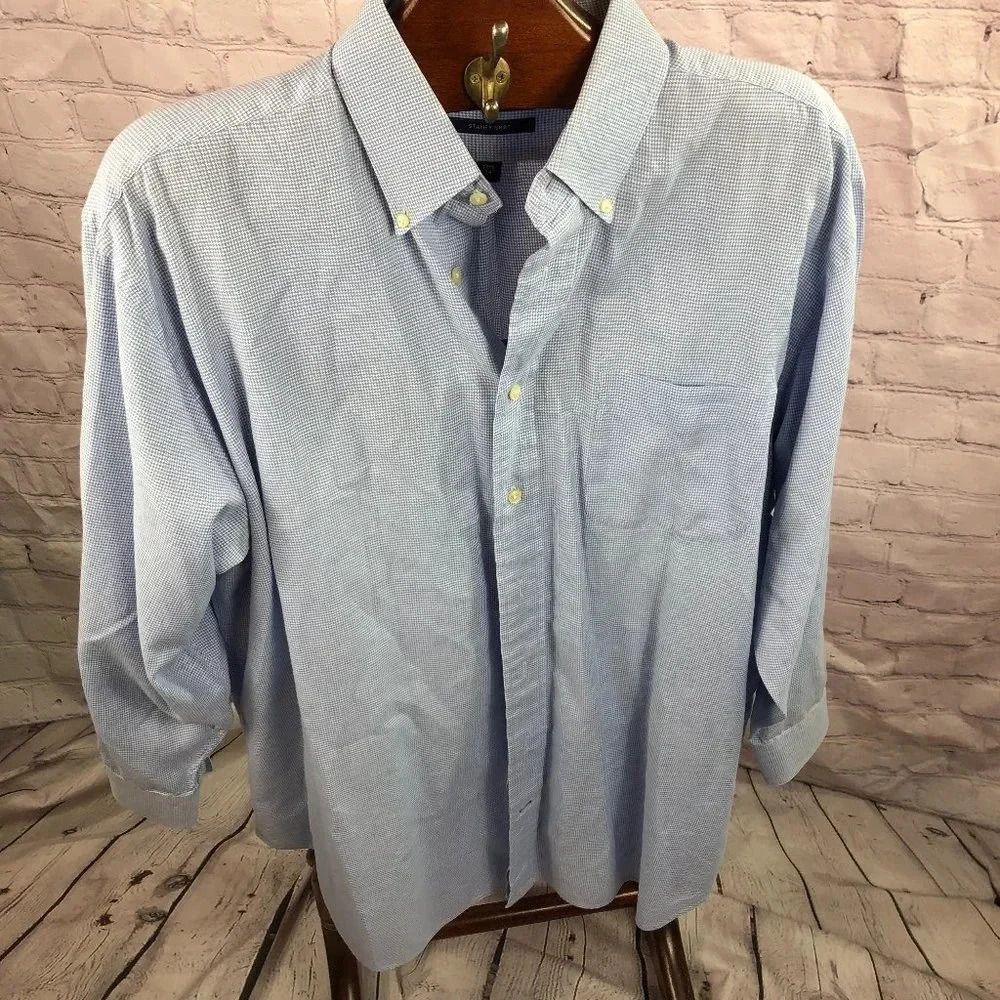 daniel cremieux collection men's button front shirt sz 17.5 34 staney
